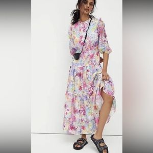 Rixo Monet Maxi Floral Dress-XS free People Long Sleeve NWT